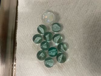 Green & Clear Marbles With Shooter