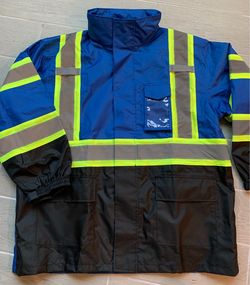 Chaqueta de seguridad de alta visibilidad ANSI/ISEA Chaqueta reflectante estándar con bolsillo y cremallera