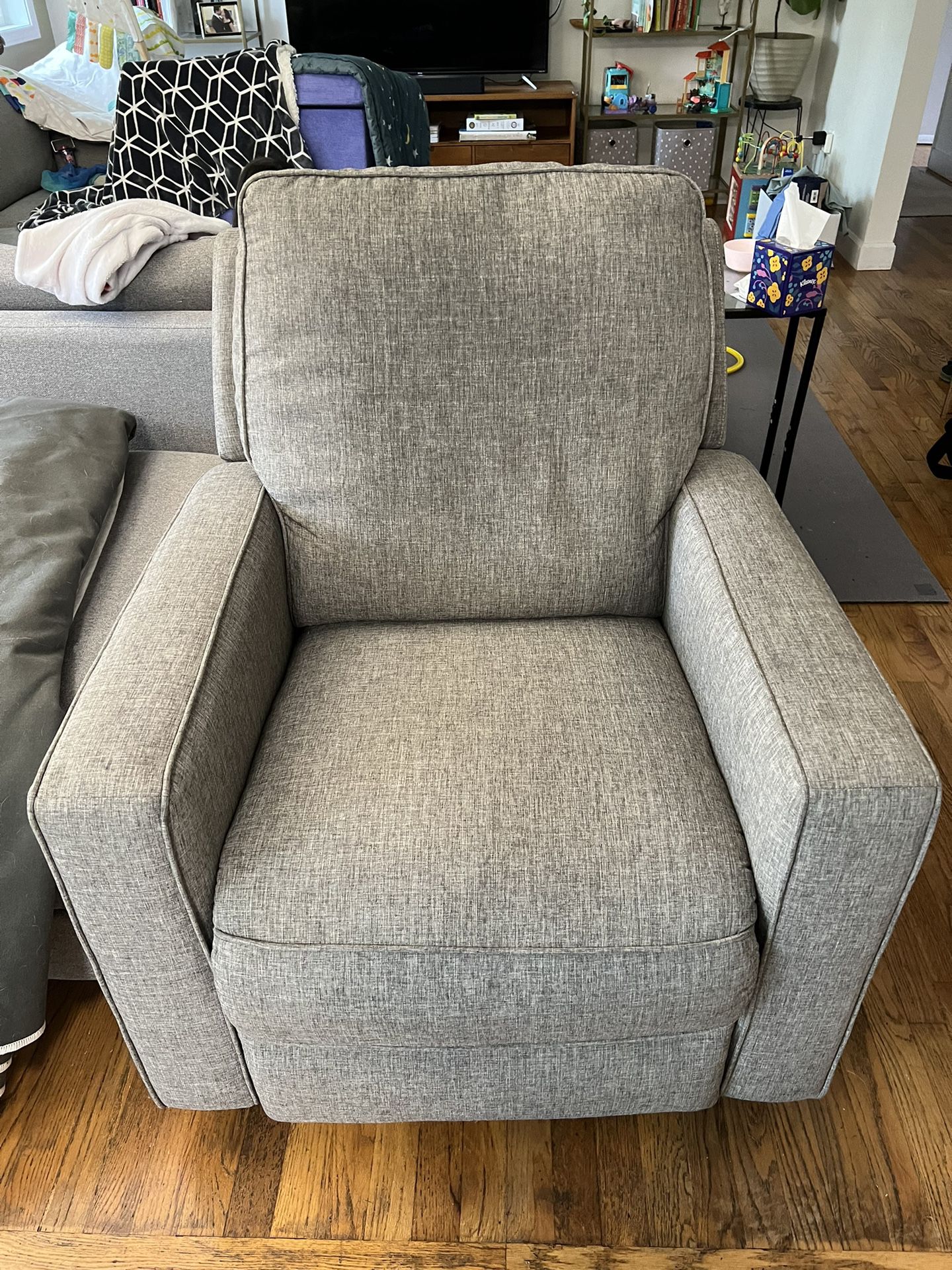 Grey Swivel Rocking Chair