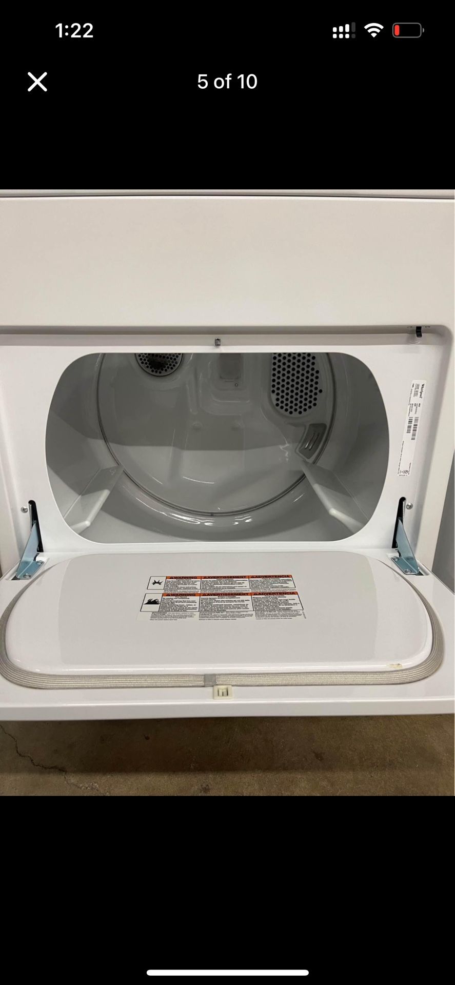 Whirlpool Electric Dryer (DRYER ONLY)