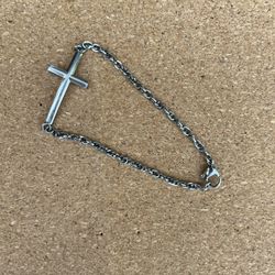 Cross Chain Link Bracelet ~ Stainless Steel