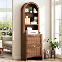 2 Drawer File Cabinet with Lock for Home Office Fits Legal/A4 File,64.8''H Arch Filing Cabinet Can H