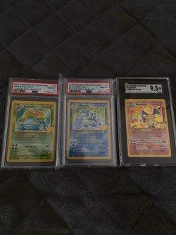 Venusaur, blastoise, charizard psa10 sequential set!!