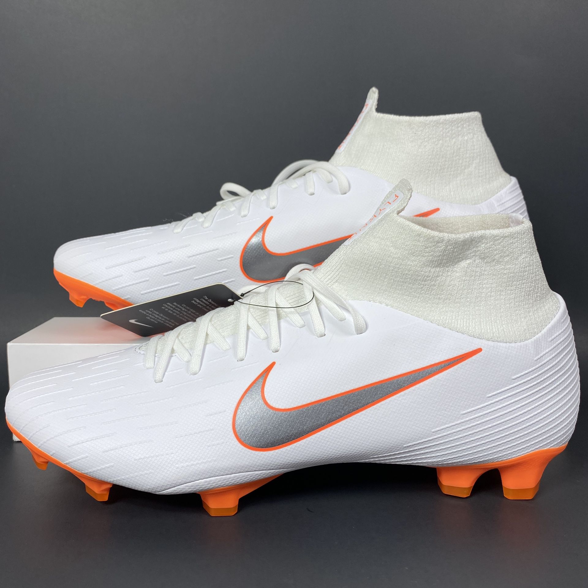 NIKE MERCURIAL SUPERFLY 6 PRO FG WHITE TOTAL ORANGE MENS SOCCER CLEATS SHOES SIZE 11.5 ACC FLYKNIT NEW for Sale in Colony, TX - OfferUp