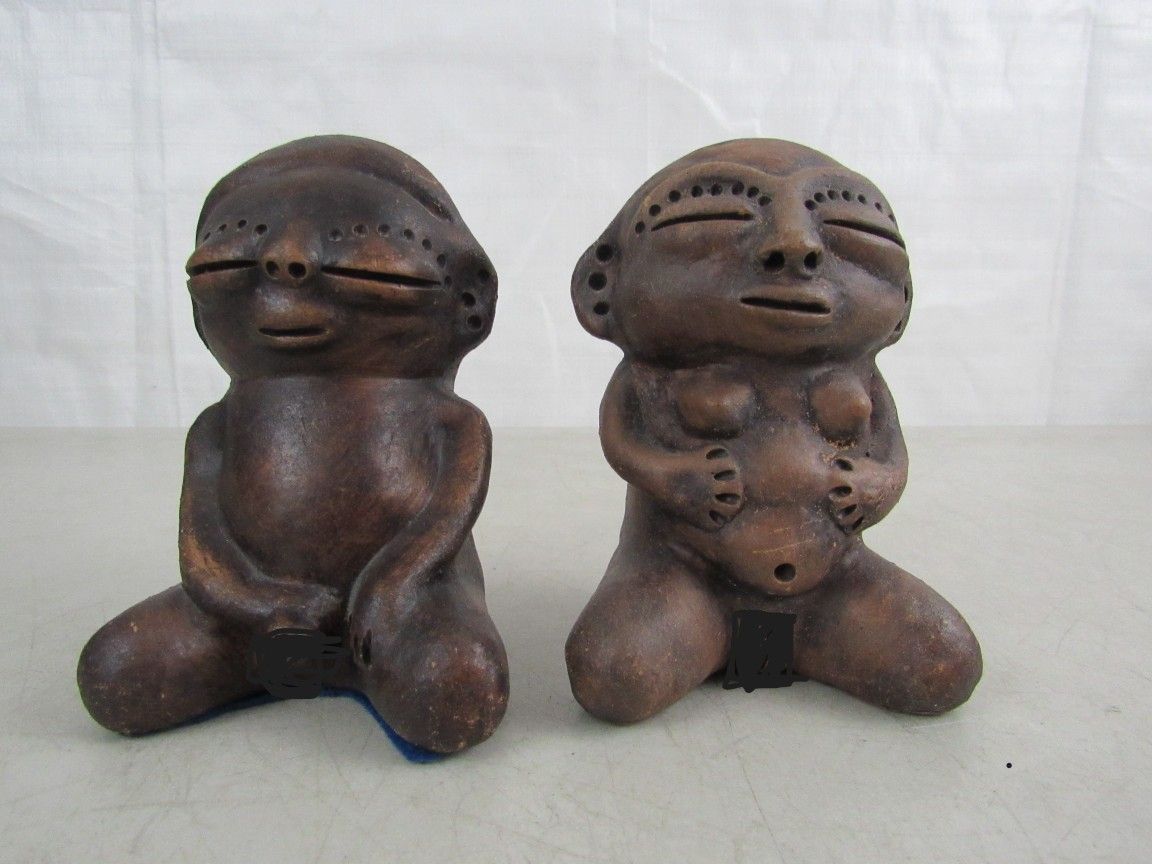 Tiano Clay Art Pottery Man & Woman Sculptures


