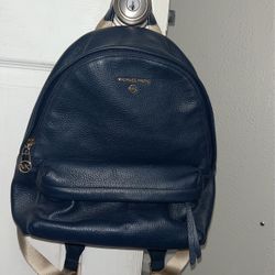 Michael Kors Leather Navy Backpack/ Purse Never Used 