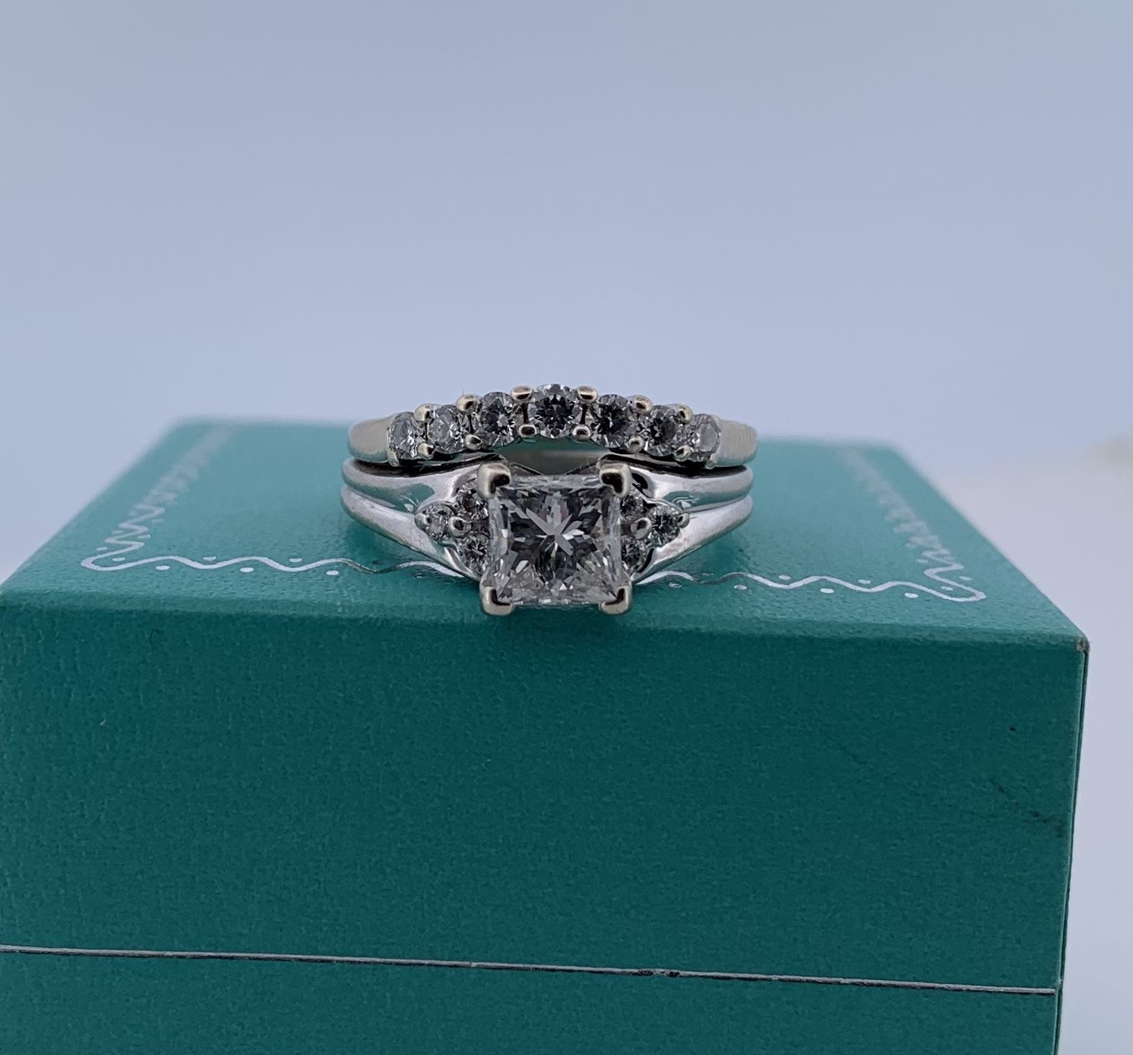 18k white gold 1.34ct Diamond Ring sex size 5.25