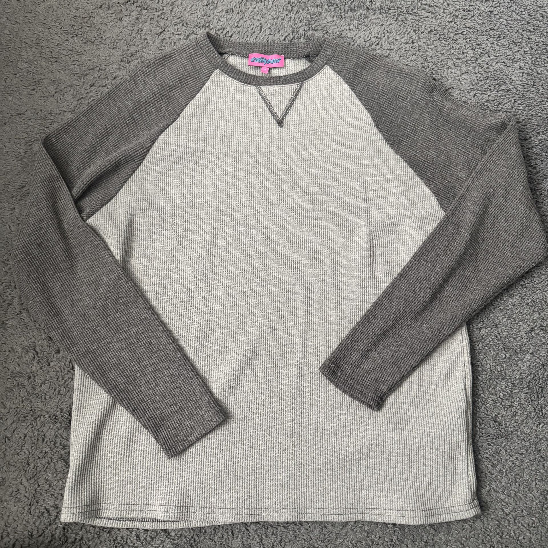 Edikted Long Sleeve Waffle Knit Top