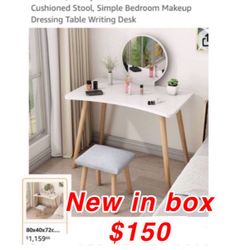 New  Table Vanity Makeup Table Set, Vanity Table Set with light up Mirror & stool$150 Price Just Dropped 