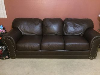 Custom genuine leather Sofa in EXCELLENT condition