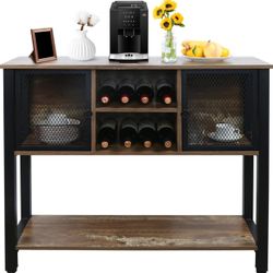 437-Buffet Cabinet, 55’’ Large Sideboard Cabinet with Storage for Dinning Room, Kitchen, Hallway, and Living Room(Rustic Brown)