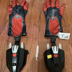 Spiderman Gloves Web Shooter And Spiderman Signal