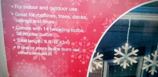 Christmas Lights,  Light Clips, Snowflake Lights 