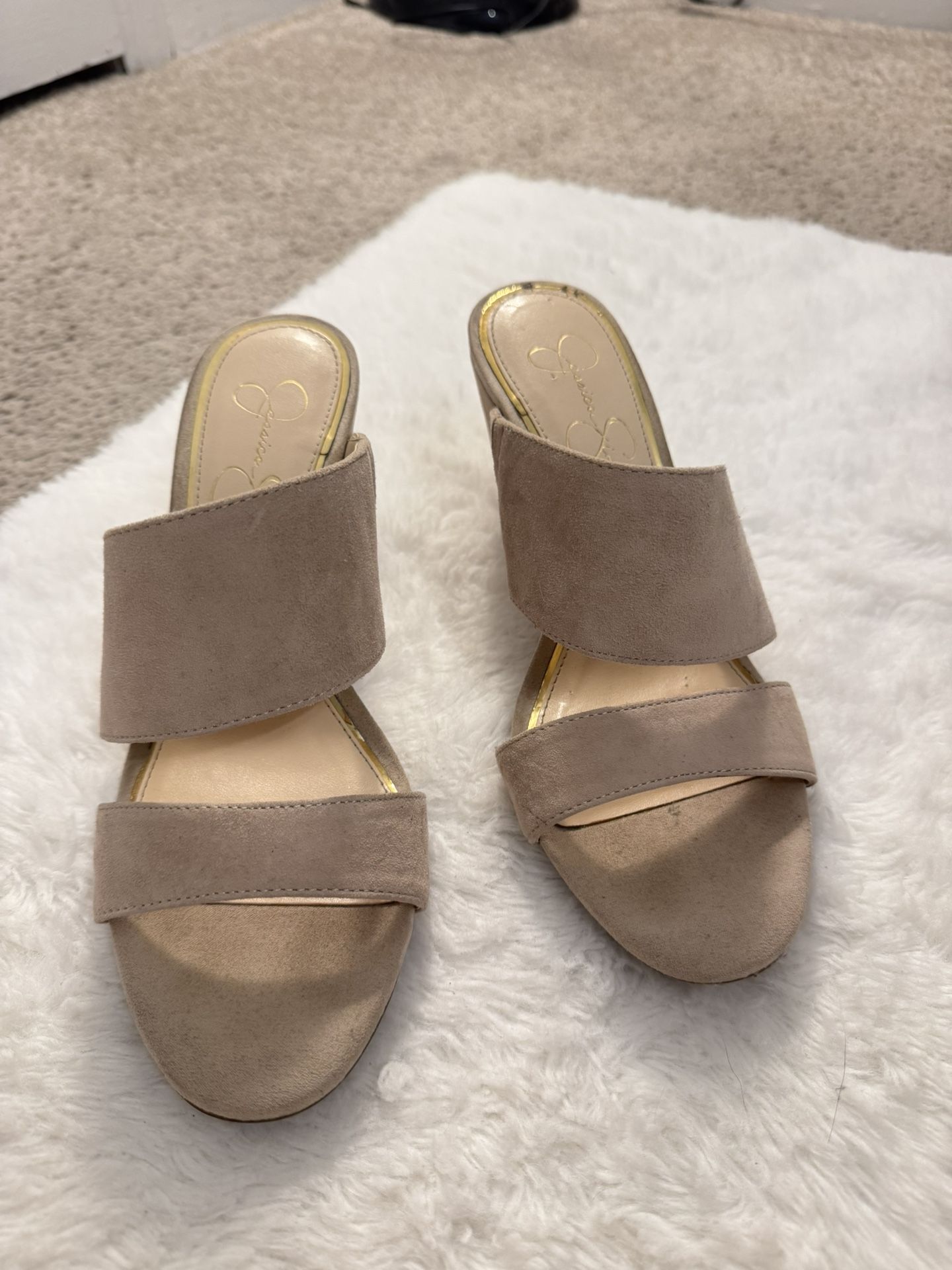 JESSICA SIMPSON Women's Tan Suede Wedge Size 8M