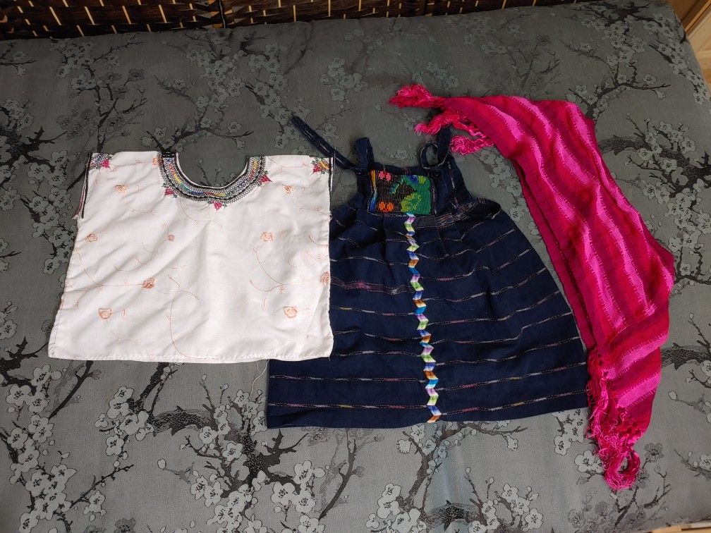 GIRLS 3t Hand Made Lot Dress Shirt Scraf