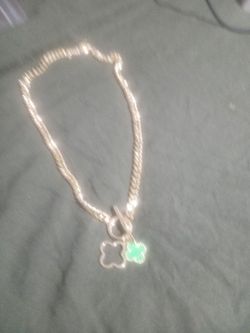 Silver Chain Bracelet with Clover Charms