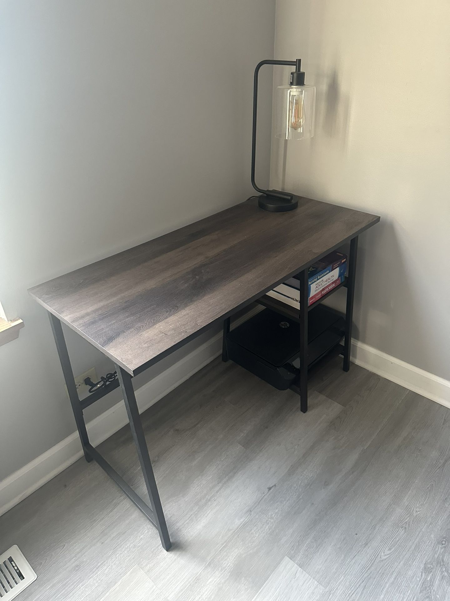 Computer Table, Lamp, Printer