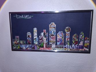 Dallas skyline original art