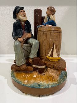 Sailor and child -nautical C coastal decor Sailor and child - nautical Sea coastal decor