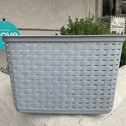 Large Sterilite Tall Plastic Weave Storage Basket, Bin Organization for Countertops, Class