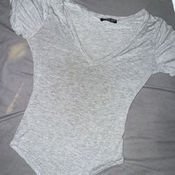 Fashion Nova Grey Bodysuit 
