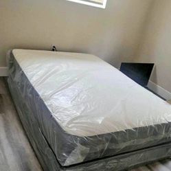 New Queen Size Mattress Regular with Box Spring Set Colchones Nuevos Queen Size Mattress Bed Set 