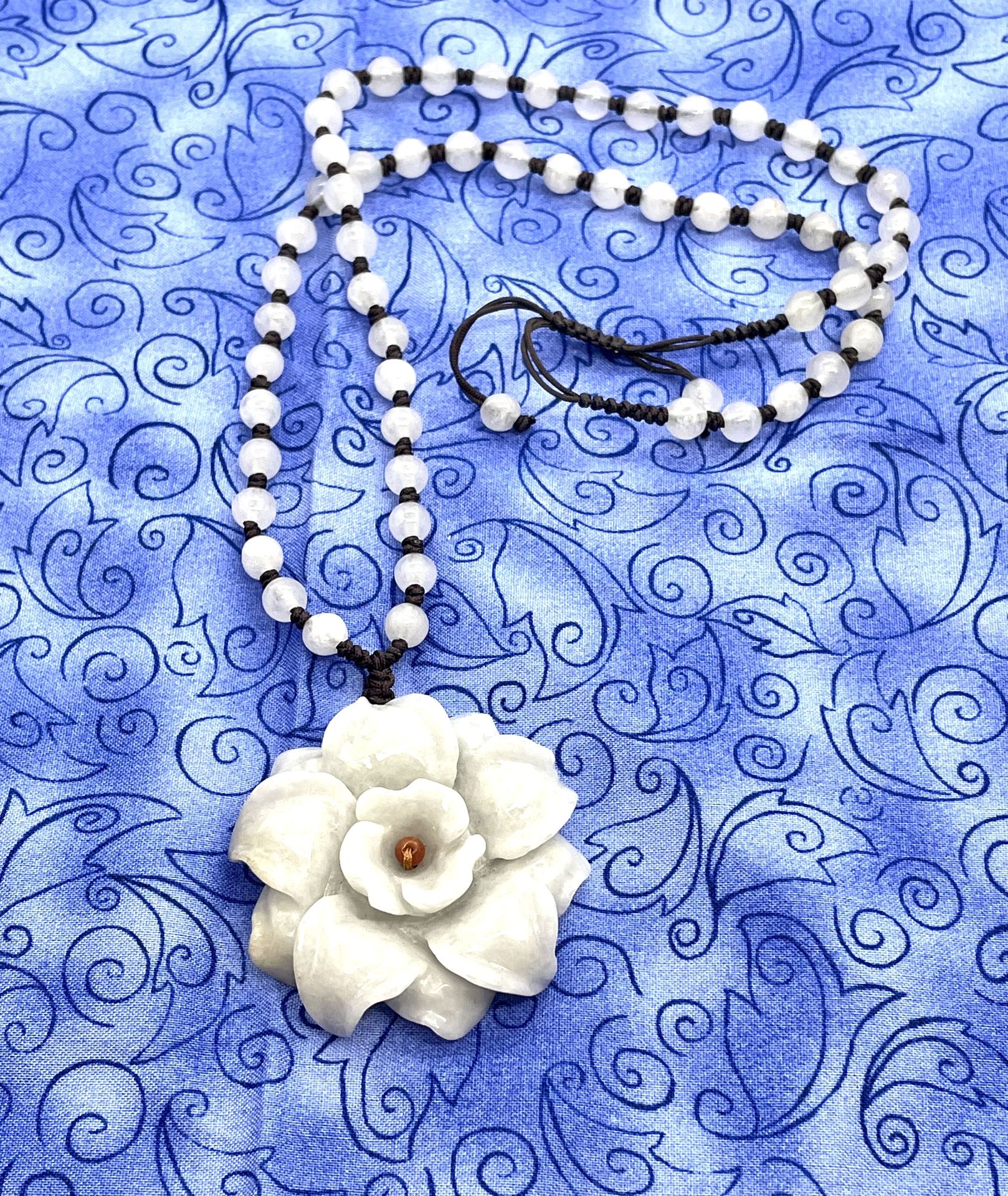 Asian Jade Floral Necklace