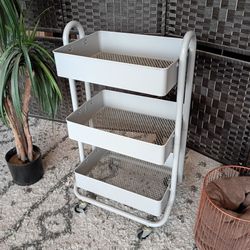 3-Tier Gray, Metal Cart
