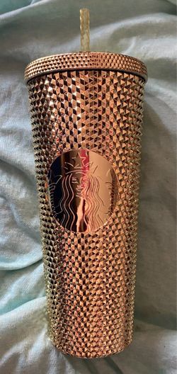 New Starbucks Gold Studded Tumbler with Straw