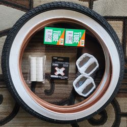 NEW Bicycle Bmx Parts Bundle 20" White