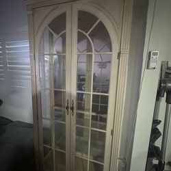 Glass Storage Cabinet with mirror 
