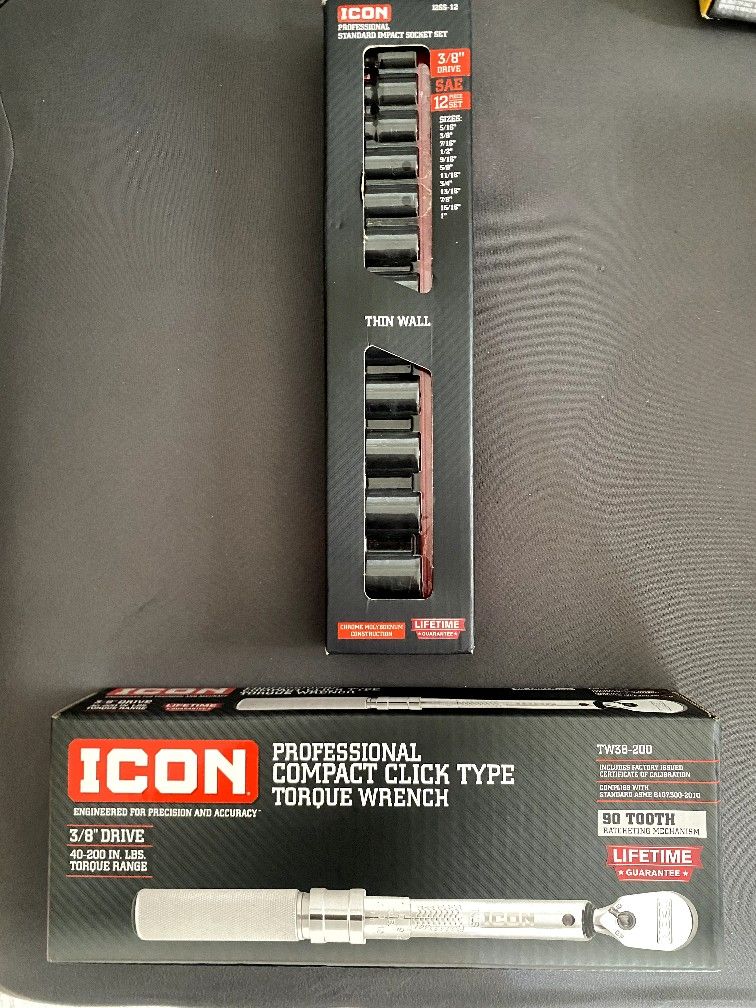 Torque Wrench 3/8"/ Impact Socket Set 3/8" Drive
