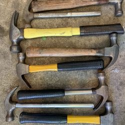 8 Hammers Various Sizes And Styles 