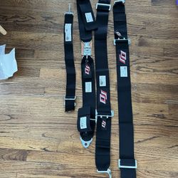 DJ Safety 5 Point 3" Latch Style Harness Black Wrap Around SFI 16.1