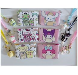 12 PCS Sanrio Characters Theme Coin Purse W/Keyring Keychain Charms w/Mini Lanyard Party Favors Lot