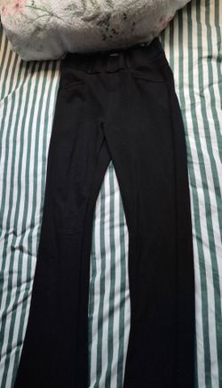 Black High-Waist Flare Work Pants