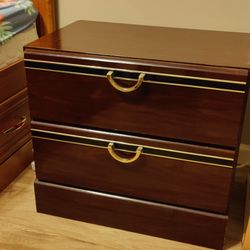 bedside table x2 solid wood furniture red durable