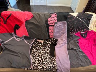 10 scrub tops & 1 scrub pants