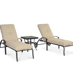 Patio furniture set Park Gate Outdoor Cast Aluminum 2 piece Chaise Set (2 Chaise Lounges), purchased from Macy's In great condition  Pick up in Hobe S