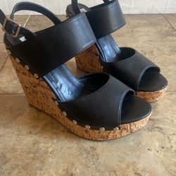 Steve Madden Black Wedges.