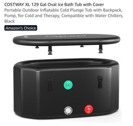 XL 129 Gal Oval Ice Bath Tub Cold Plunge