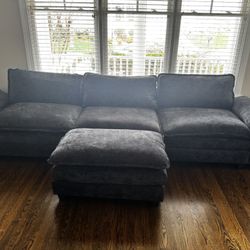 Sectional Sofa With Ottoman Velvet Chenille