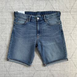 H&M Men’s Dark Blue Casual Summer Slim Fit Denim Jean Shorts