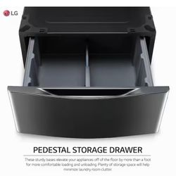 LG Black Stainless Pedestal Stand/Drawer For 29” Washer Or Dryer
