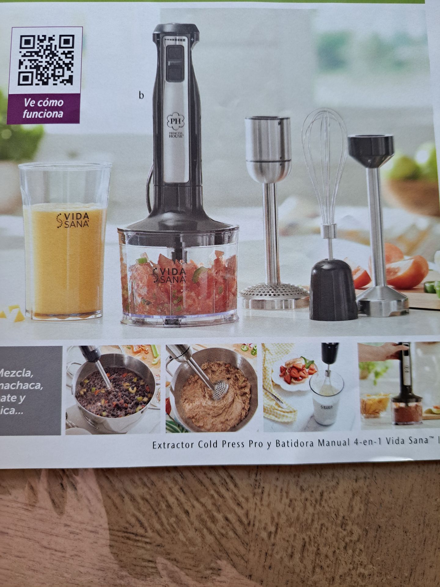 BATIDORA MANUAL 4 EN 1 VIDA SANA PRINCESS HOUSE 🌻