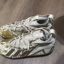 White And Gold Cleats 