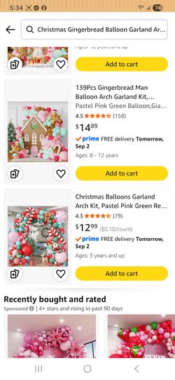 Christmas Balloons Garland Arch Kit, Pastel Pink Green Red