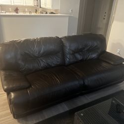 Leather Reclining Couch $60 obo