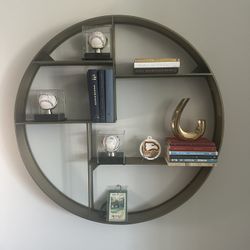 Antique Brass Circle Wall Shelf From CB2
