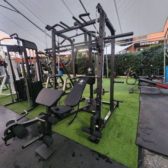 Vesta Smith Machine 1001 | Adj Bench W/ Leg Developer And Preacher Station |Gym Equipment | Fitness | Pulleys|🔴WEIGHTS AND BARBELL SOLD SEPARATELY 🔴